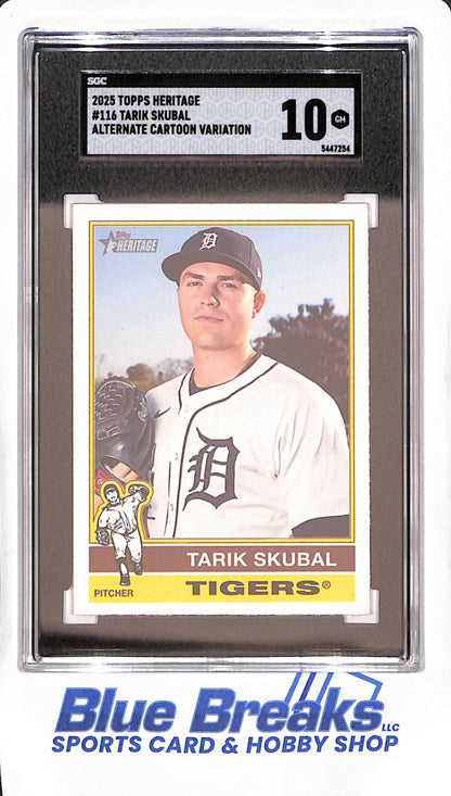 2025 Topps Heritage - Tarik Skubal - Alternate Cartoon Variation - Detroit Tigers - Baseball - SGC 10 - #116