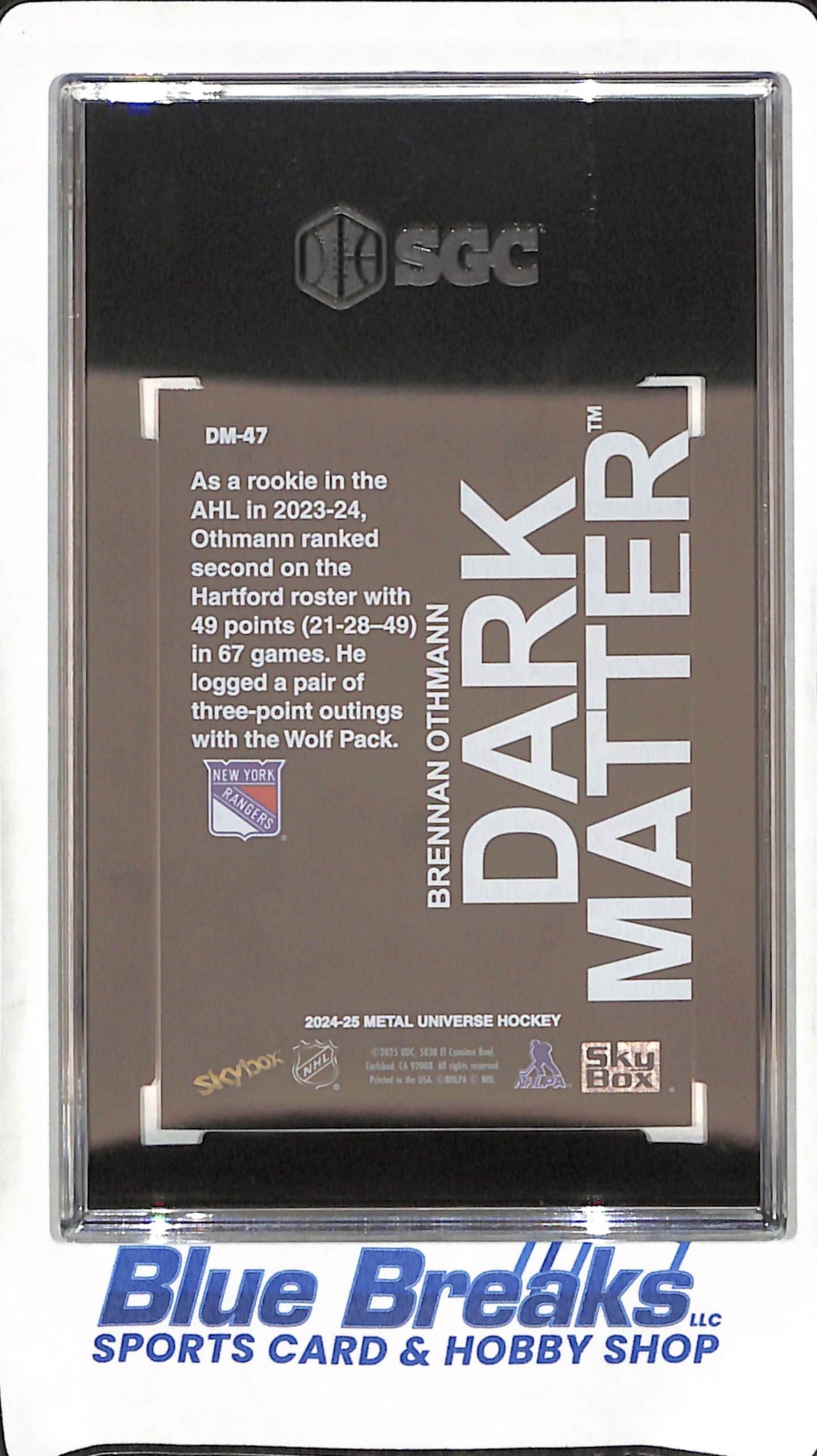 2024-25 Skybox Metal Universe - Brennan Othmann - Dark Matter - New York Rangers - Hockey - SGC 9 - #DM-47