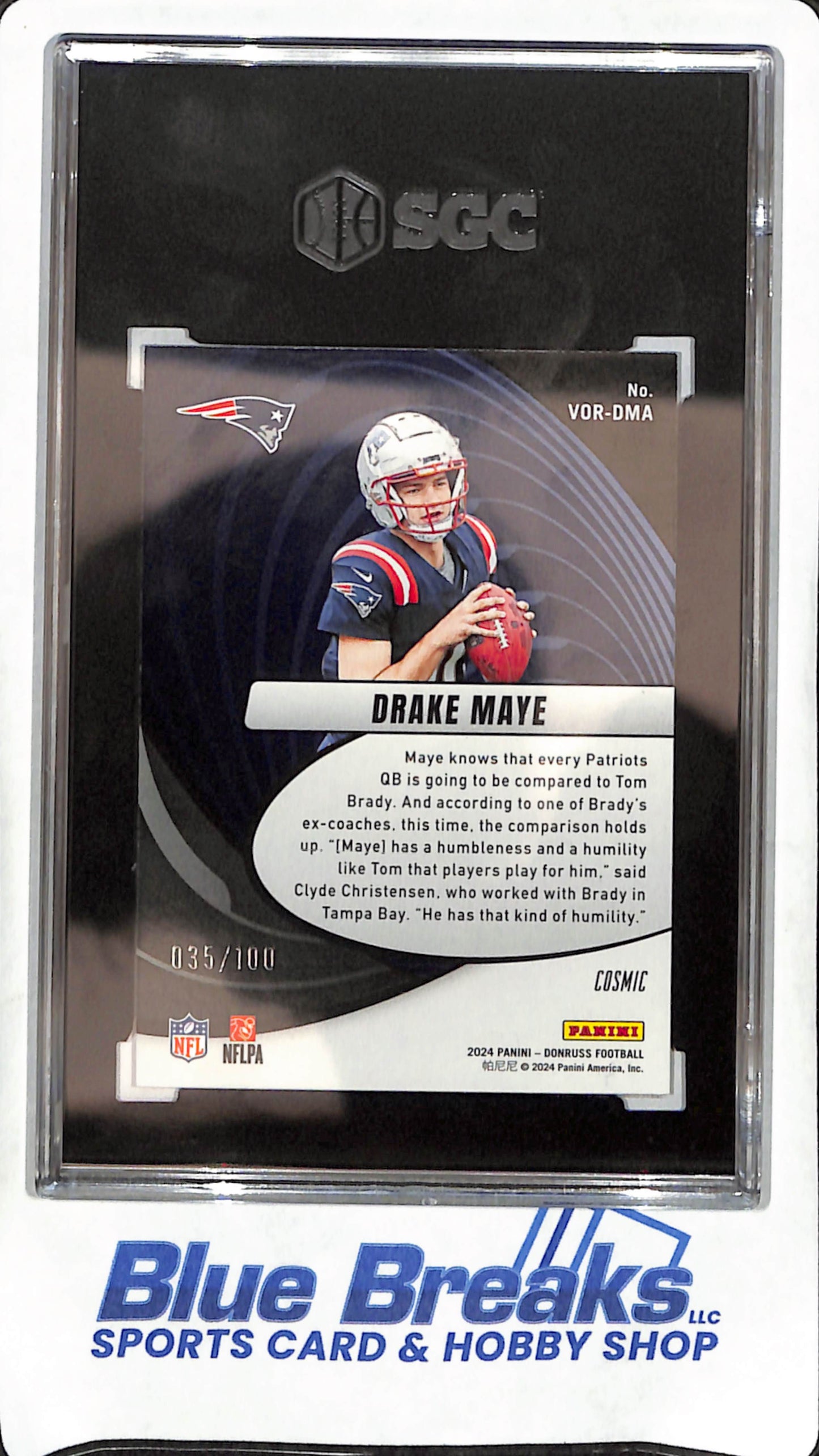 2024 Donruss - Drake Maye - Cosmic Vortex RC - New England Patriots - Football - 35/100 - SGC 9 - #VOR-DMA