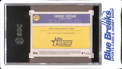 2025 Topps Heritage - Shohei Ohtani - 25th Anniversary - Los Angeles Dodgers - Baseball - SGC 10 - #H25-19