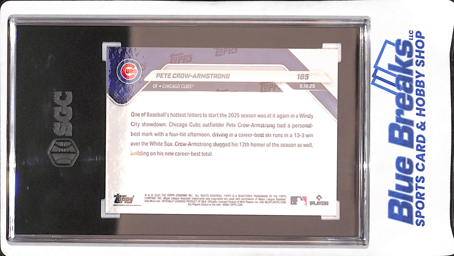2025 Topps Now - Pete Crow-Armstrong - Orange Foil - Chicago Cubs - Baseball - 10/25 - SGC 10 - #185