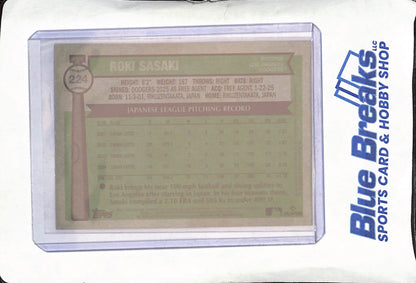 2025 Heritage - Roki Sasaki - Pink Sparkle Chrome Refractor RC - Los Angeles Dodgers - Baseball - #224
