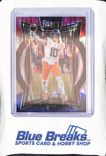 2024 Panini Select - Bo Nix - Red/White/Blue Concourse Shock RC - Denver Broncos - Football - #30