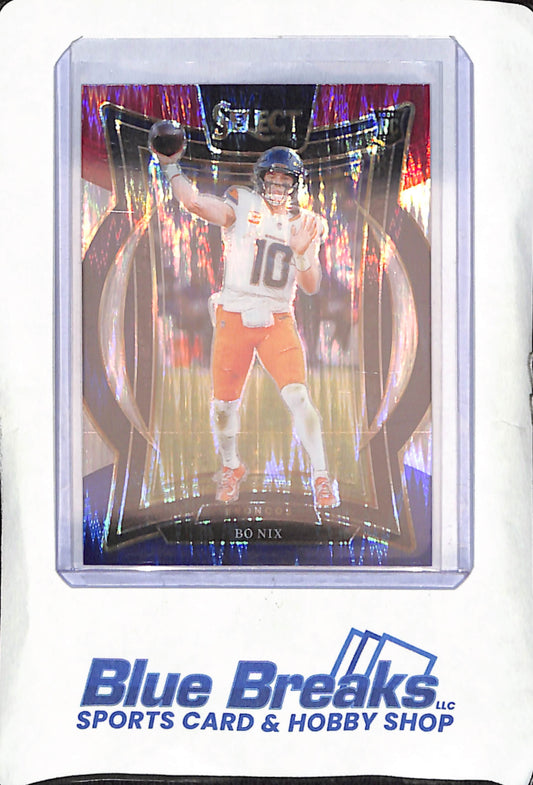 2024 Panini Select - Bo Nix - Red/White/Blue Concourse Shock RC - Denver Broncos - Football - #30