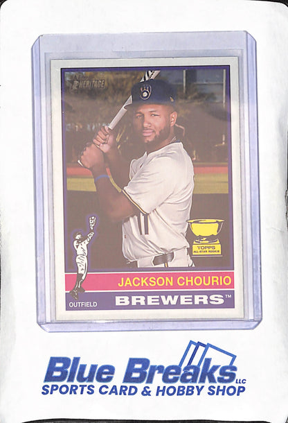 2025 Topps Heritage - Jackson Chourio - Cartoon Variation - Milwaukee Brewers - Baseball - #106