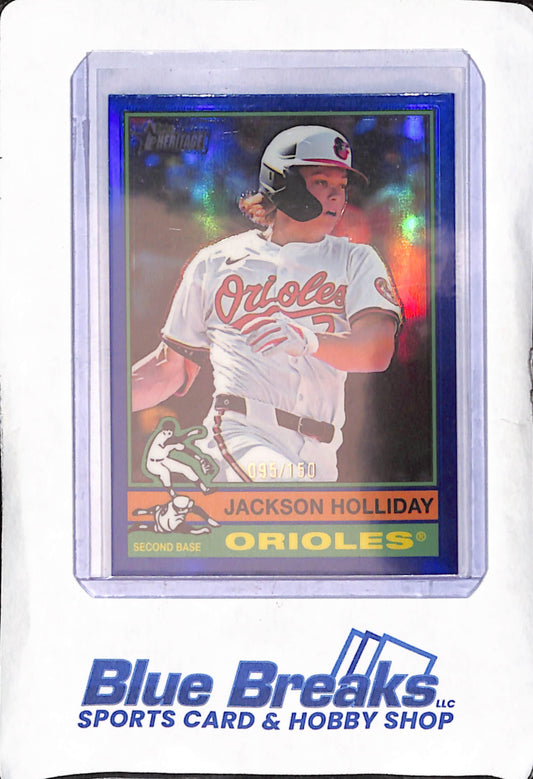 2025 Topps Heritage - Jackson Holliday - Blue - 95/150 - Baltimore Orioles - Baseball - #329