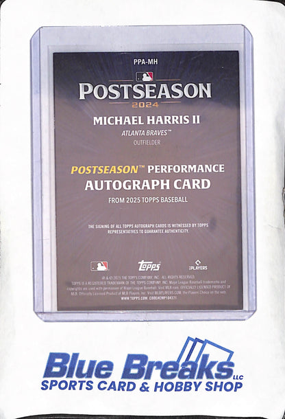 2025 Topps - Michael Harris II - PostSeason Performance Autograph - 3/5 - Atlanta Braves - Baseball - #PPA-MH