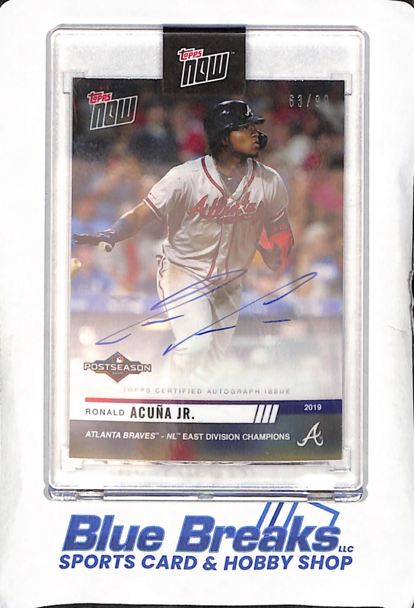 2019 Topps Now - Ronald Acuna Jr - PostSeason Autograph - 63/99 - Atlanta Braves - Baseball - #PS-28A