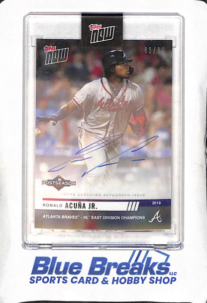 2019 Topps Now - Ronald Acuna Jr - PostSeason Autograph - 63/99 - Atlanta Braves - Baseball - #PS-28A