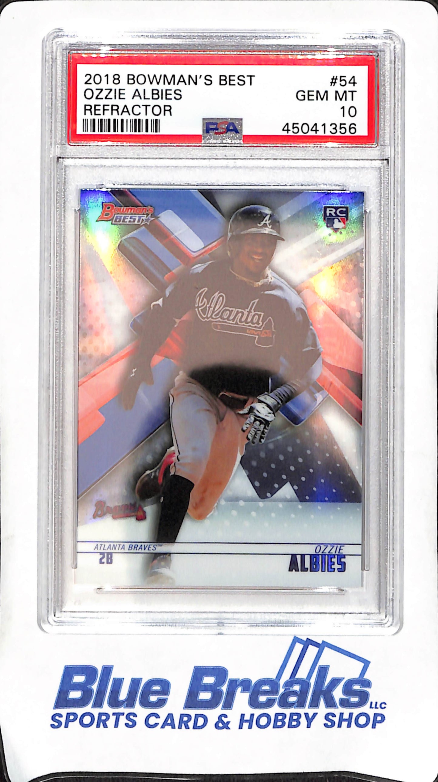 2018 Bowman's Best - Ozzie Albies - RC Refractor - Atlanta Braves - Baseball - PSA 10 - #54