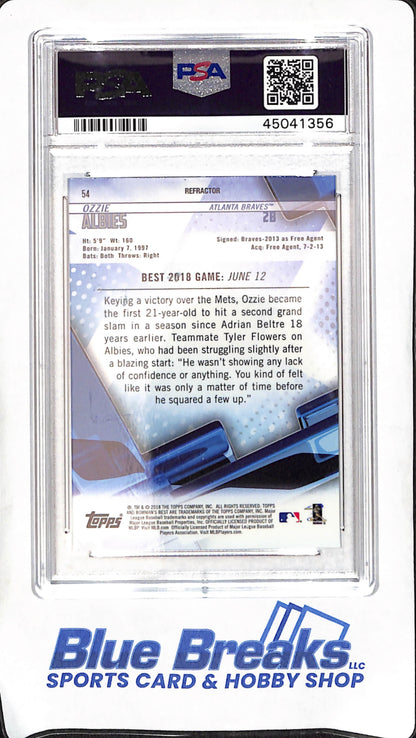 2018 Bowman's Best - Ozzie Albies - RC Refractor - Atlanta Braves - Baseball - PSA 10 - #54