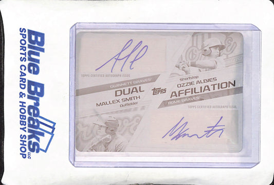 2016 Topps Pro Debut - Ozzie Albies - Mallex Smith - Printing Plate Dual Autographs  - 1/1 - Toronto Blue Jays - Baseball - #DAA-AS