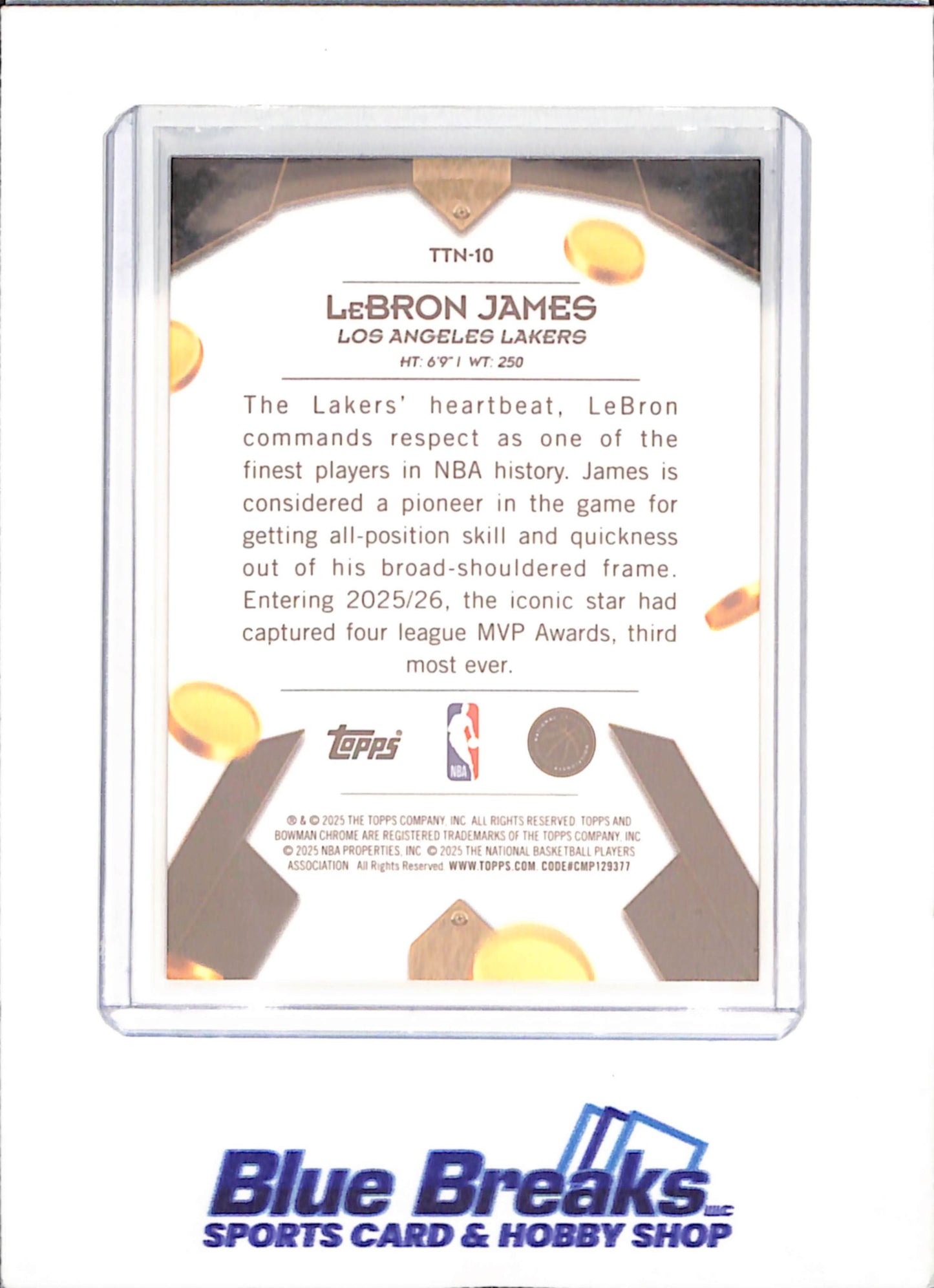 2025-26 Bowman Chrome - Lebron James - Treasured Talent - Los Angeles Lakers - Basketball - #TTN-10