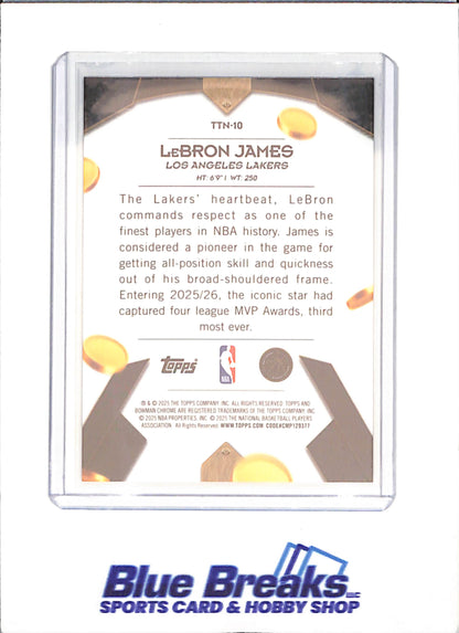 2025-26 Bowman Chrome - Lebron James - Treasured Talent - Los Angeles Lakers - Basketball - #TTN-10