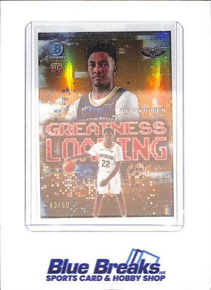 2025 Bowman Chrome - Derik Queen - Greatness Loading - 43/50 - RC - New Orleans Pelicans - Basketball - #GL-13