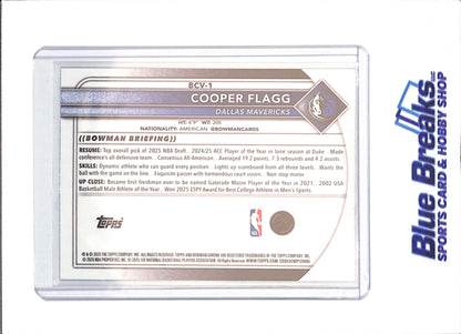 2025-26 Bowman Chrome - Cooper Flagg - RC - Dallas Mavericks - Baskeball - #BCV-1