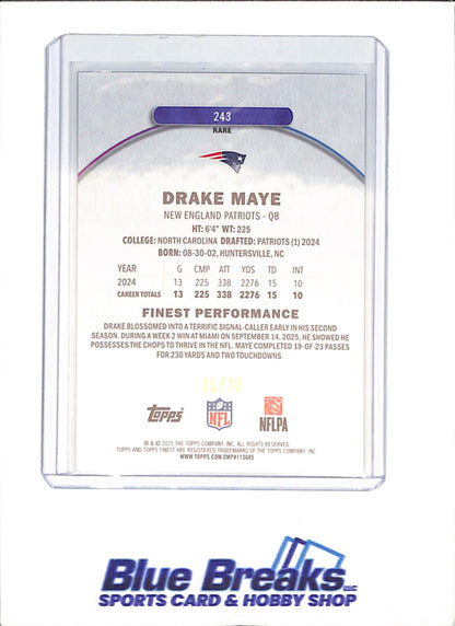 2025 Topps Finest - Drake Maye - Gold Geometric - 15/20 - New England Patriots - Football - #243