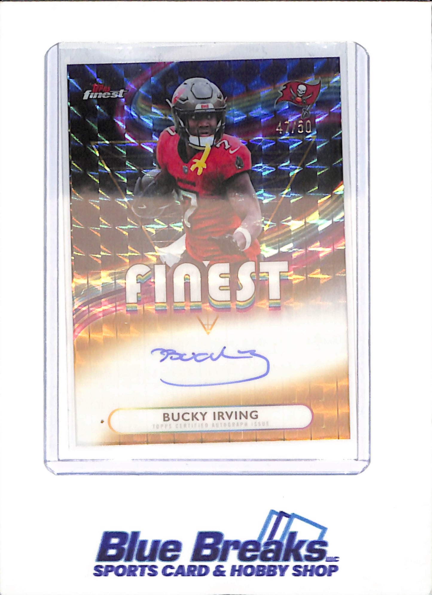 2025 Topps Finest - Bucky Irving - Black Geometric Autograph - 47/50 - Tampa Bay Buccaneers - Football - #FA- BI