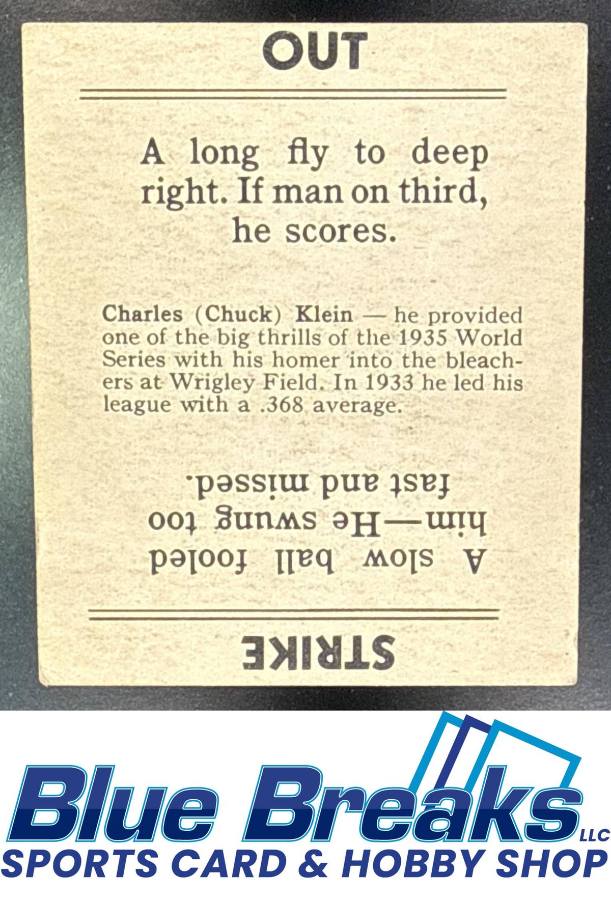1936 Goudey R322 Chuck Klein [RC] #NNO Boston Red Sox