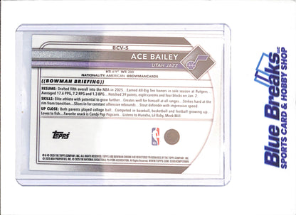 2025-26 Bowman Chrome Sapphire - Ace Bailey - RC - Utah Jazz - Basketball - #BCV-5