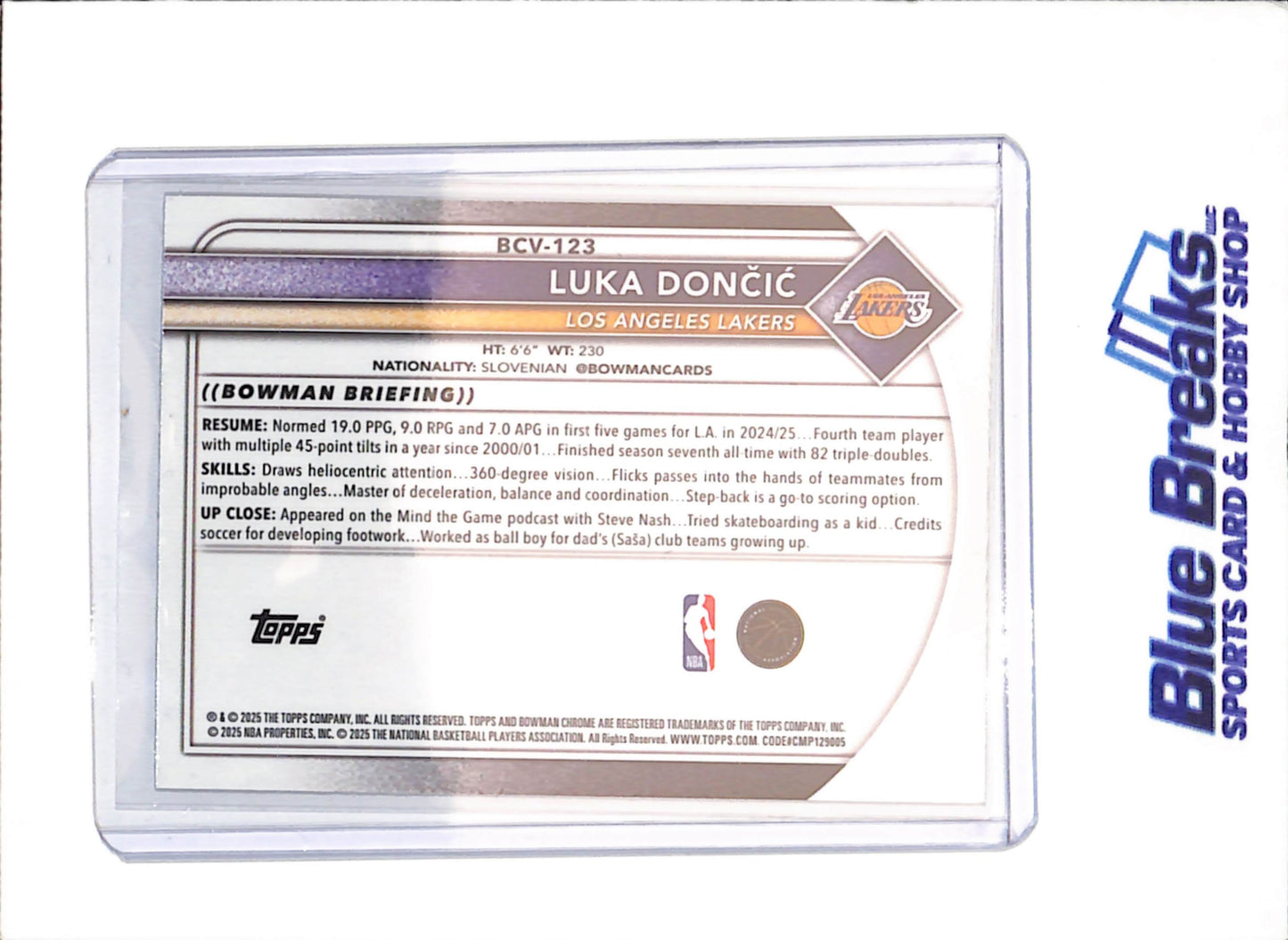 2025-26 Bowman Chrome - Luka Doncic - Geometric Refractor - Los Angeles Lakers - Basketball - #BCV-123