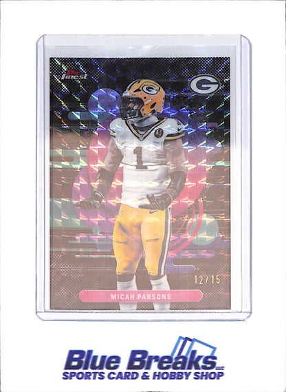 2025 Topps Finest - Micah Parsons - Black Geometric - 12/15 - Green Bay Packers - Football - #187
