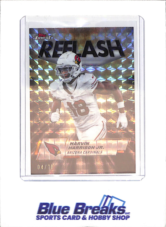 2025 Topps Finest - Marvin Harrison Jr - Black Geometric Refresh - 4/10 - Arizona Cardinals - Football - #RF-10