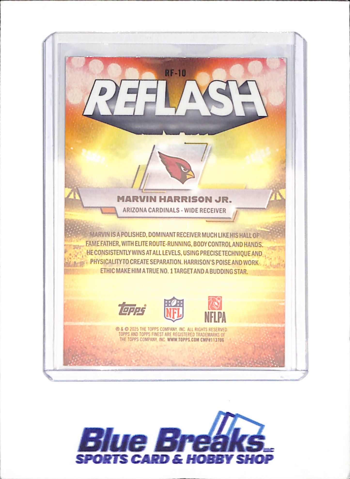 2025 Topps Finest - Marvin Harrison Jr - Black Geometric Refresh - 4/10 - Arizona Cardinals - Football - #RF-10