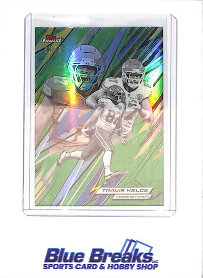 2025 Topps Finest - Travis Kelce - Power Kings - 63/75 - Kansas City Chiefs - Football - #PK-8