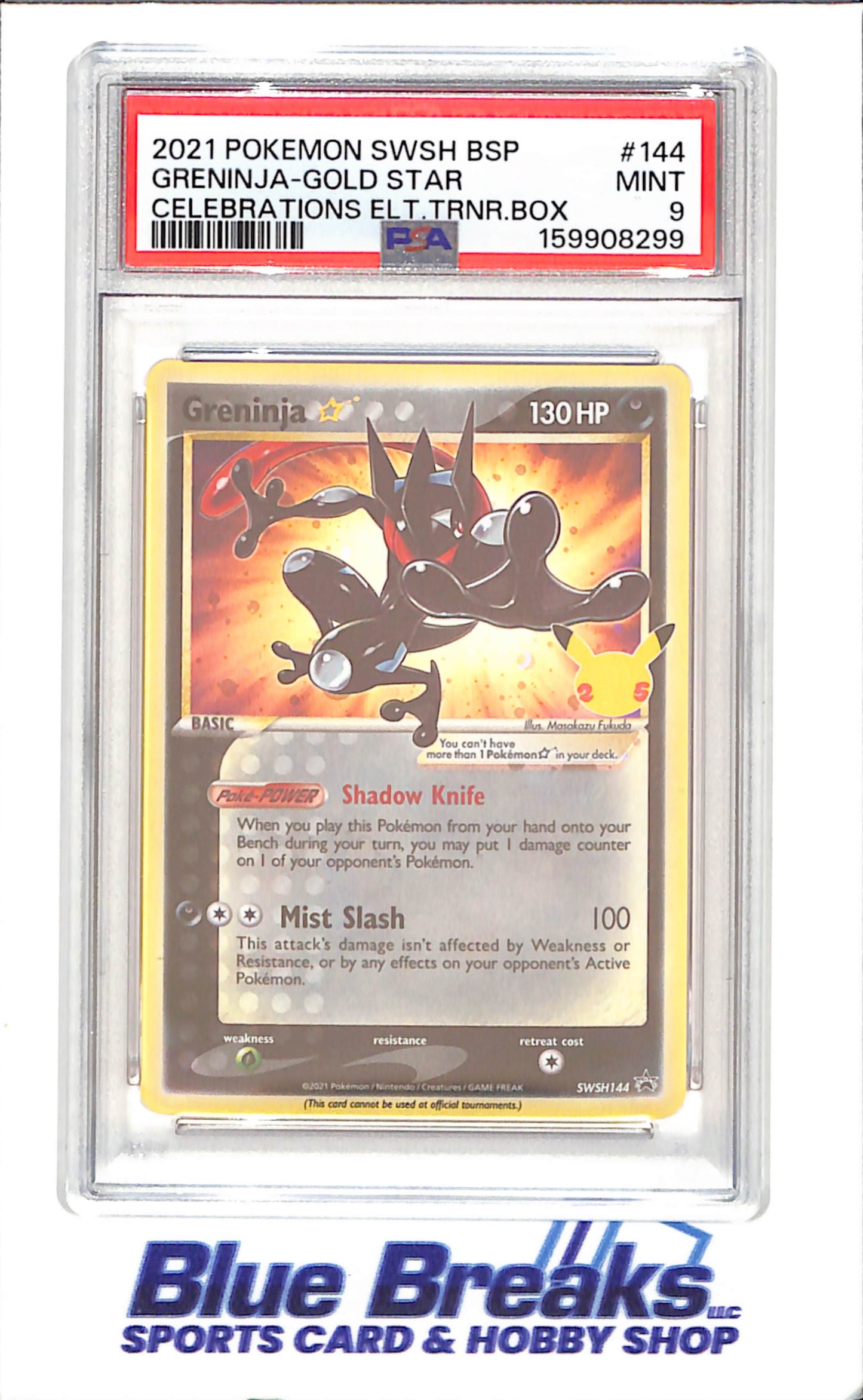 2021 Pokemon Sword & Shield - Greninja Gold Star - Celebrations ETB - Black Star Promo - #SWSH144