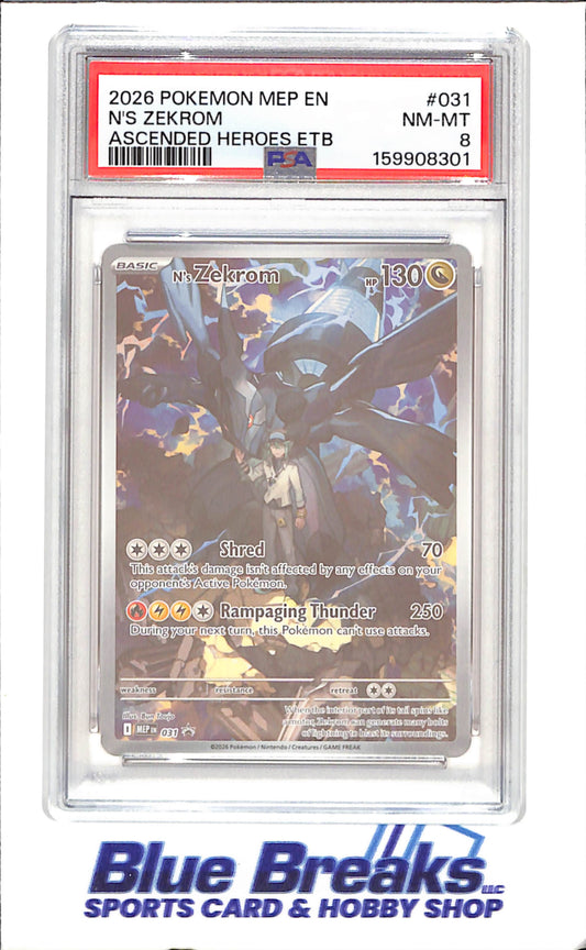2026 Pokemon - N's Zekrom - Ascended Heroes ETB - PSA 8 - #031