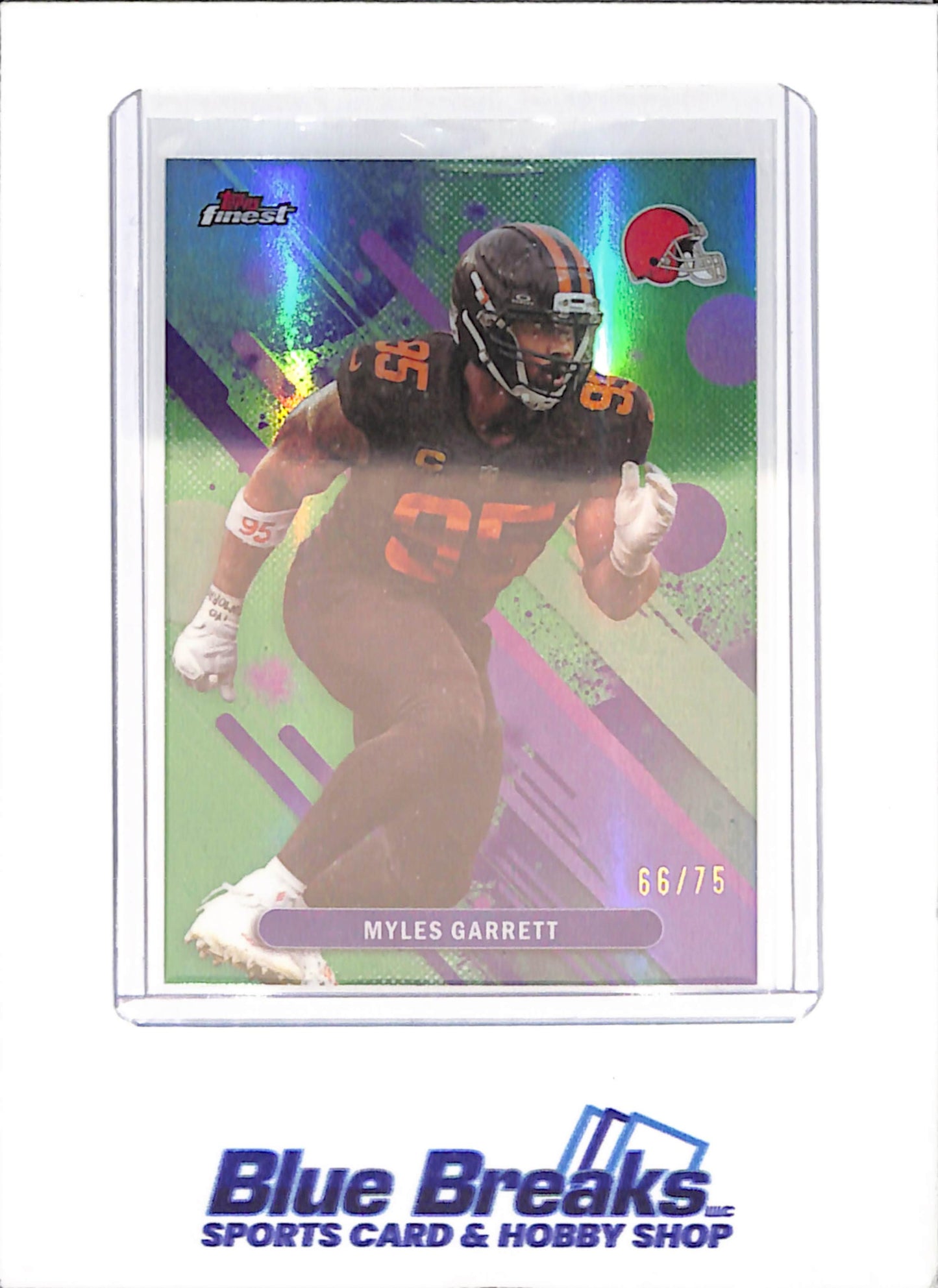 2025 Topps Finest - Myles Garrett - Green  - 66/75 - Cleveland Browns - Football - #97