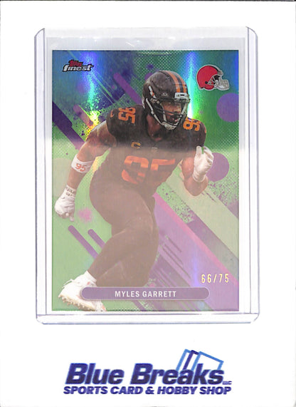 2025 Topps Finest - Myles Garrett - Green  - 66/75 - Cleveland Browns - Football - #97