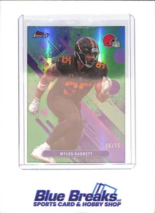 2025 Topps Finest - Myles Garrett - Green  - 66/75 - Cleveland Browns - Football - #97