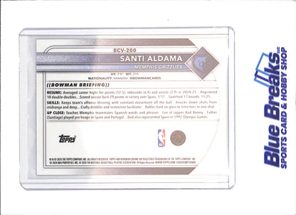 2025-26 Bowman Chrome - Santi Aldama - Red Geometric - 3/5 - Memphis Grizzlies - Basketball - #BCV-200
