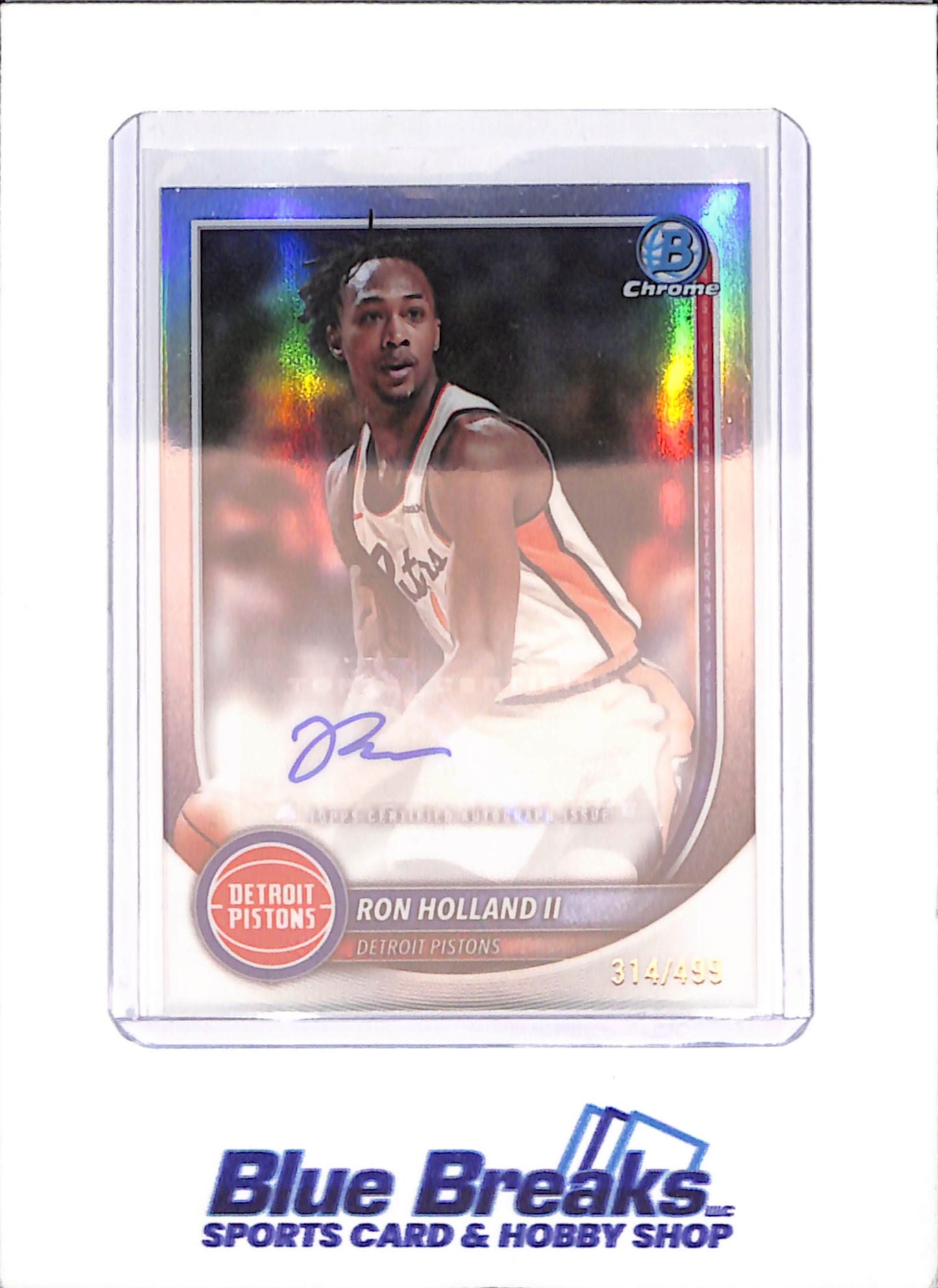 2025-26 Bowman Chrome - Ron Holland II - Autograph - 314/499 - Detroit Pistons - Basketball - #BCA-RH