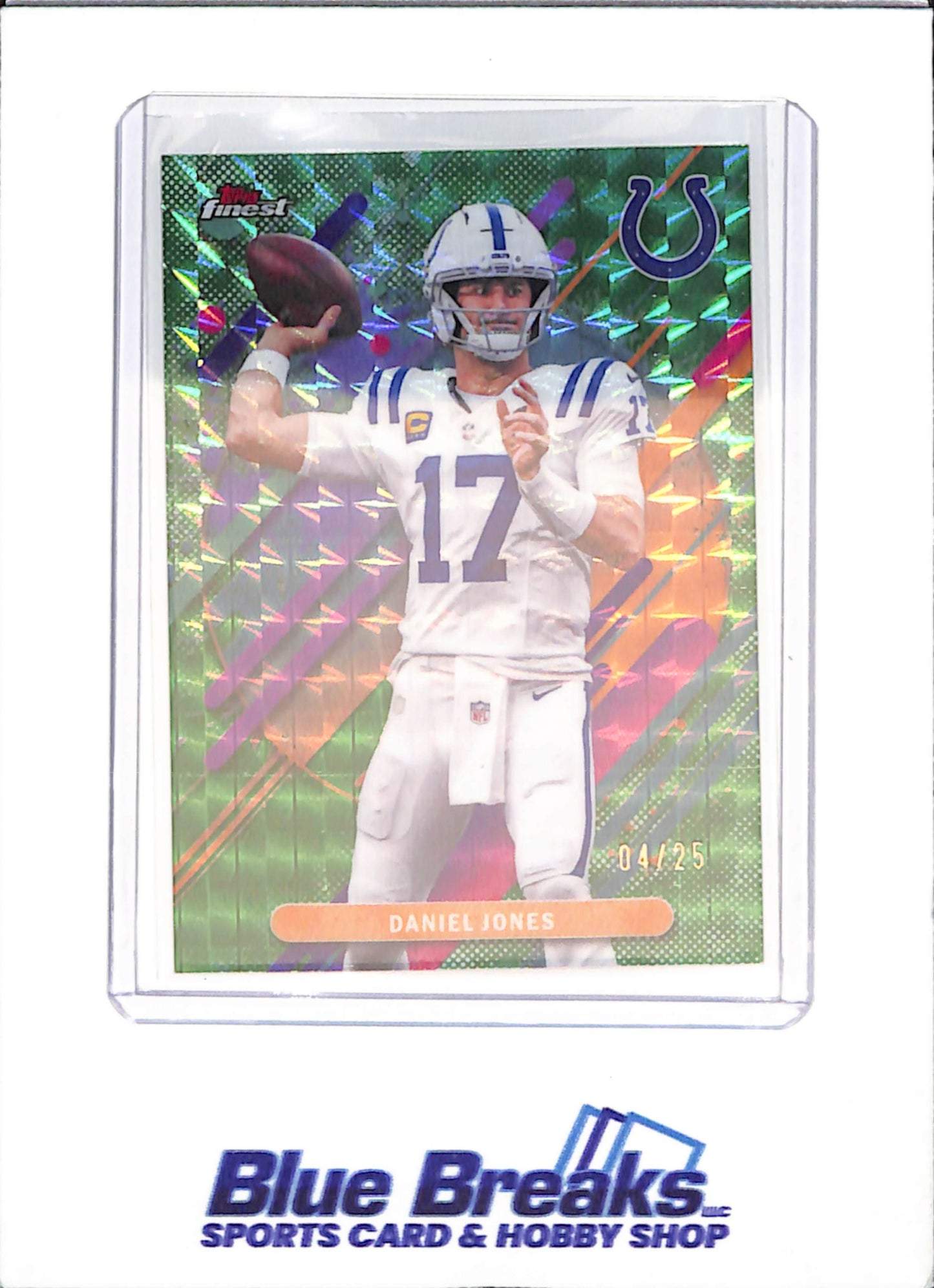 2025 Topps Finest - Daniel Jones - Green Geometric - 4/25 - Indianapolis Colts - Football - #235