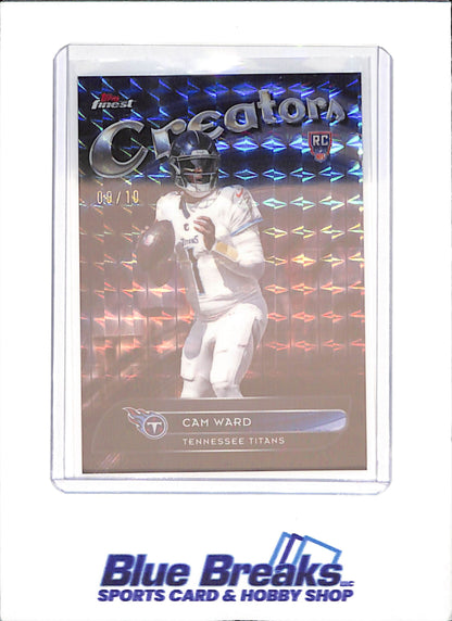 2025 Topps Finest - Cam Ward - Creations - Black Geometric - RC - 9/10 - Tennessee Titans - Football - #CR-29