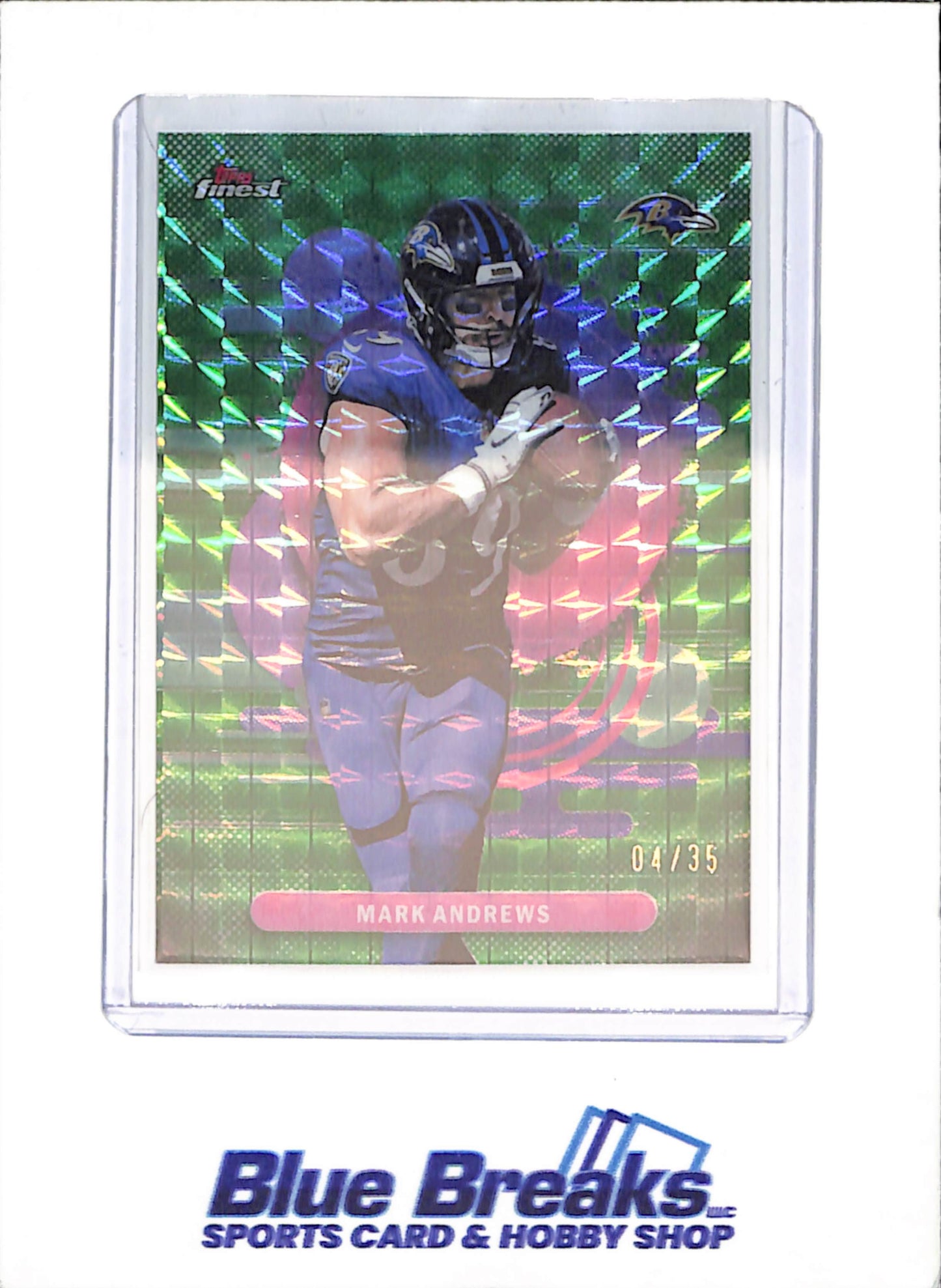 2025 Topps Finest - Mark Andrews - Green Geometric - 4/35 - Baltimore Ravens - Football - #178