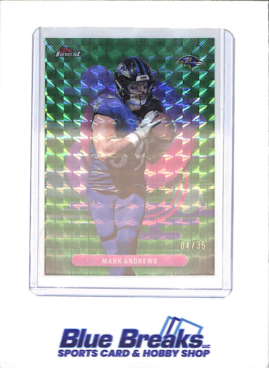 2025 Topps Finest - Mark Andrews - Green Geometric - 4/35 - Baltimore Ravens - Football - #178