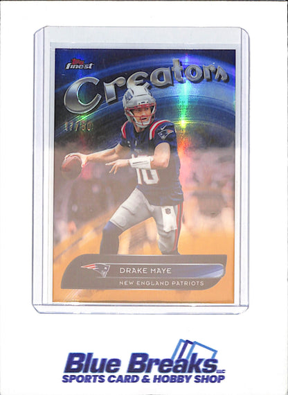 2025 Topps Finest - Drake Maye - Creators - 17/50 - New England Patriots - Football - #CR-21