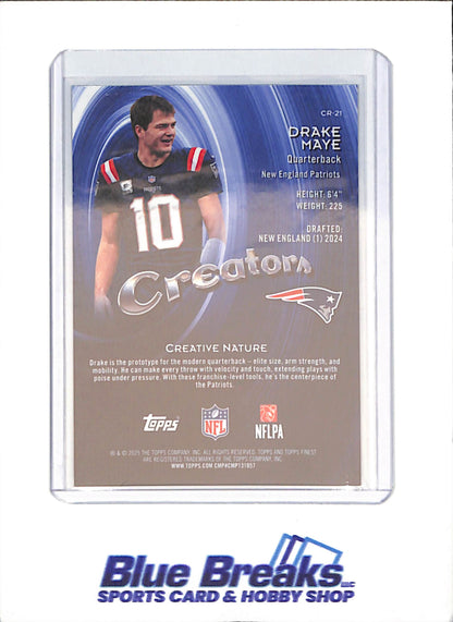 2025 Topps Finest - Drake Maye - Creators - 17/50 - New England Patriots - Football - #CR-21