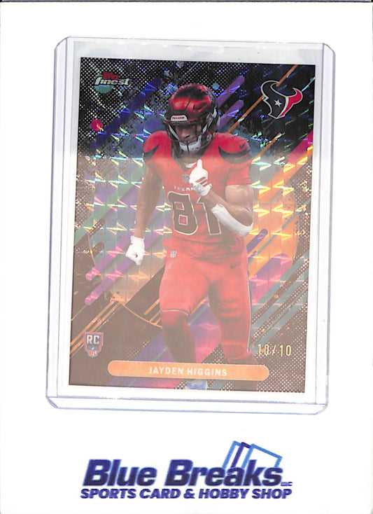2025 Topps Finest - Jayden Higgins - Black Geometric - RC - 10/10 - Houston Texans - Football - #218