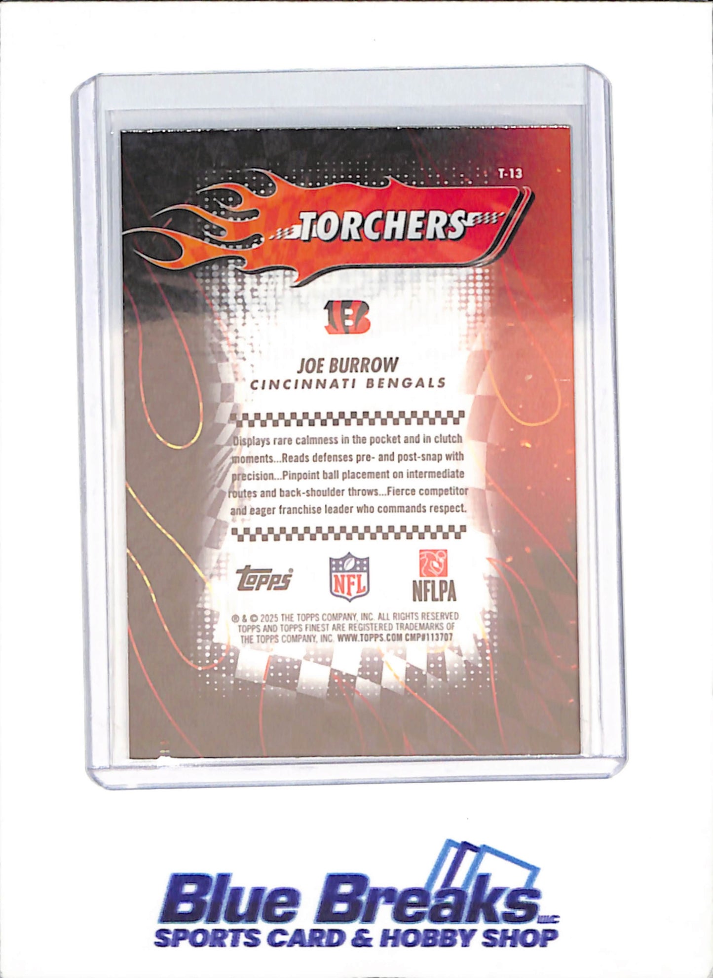 2025 Topps Finest - Joe Burrow - Torchers - 67/99 - Cincinnati Bengals - Football - #T-13