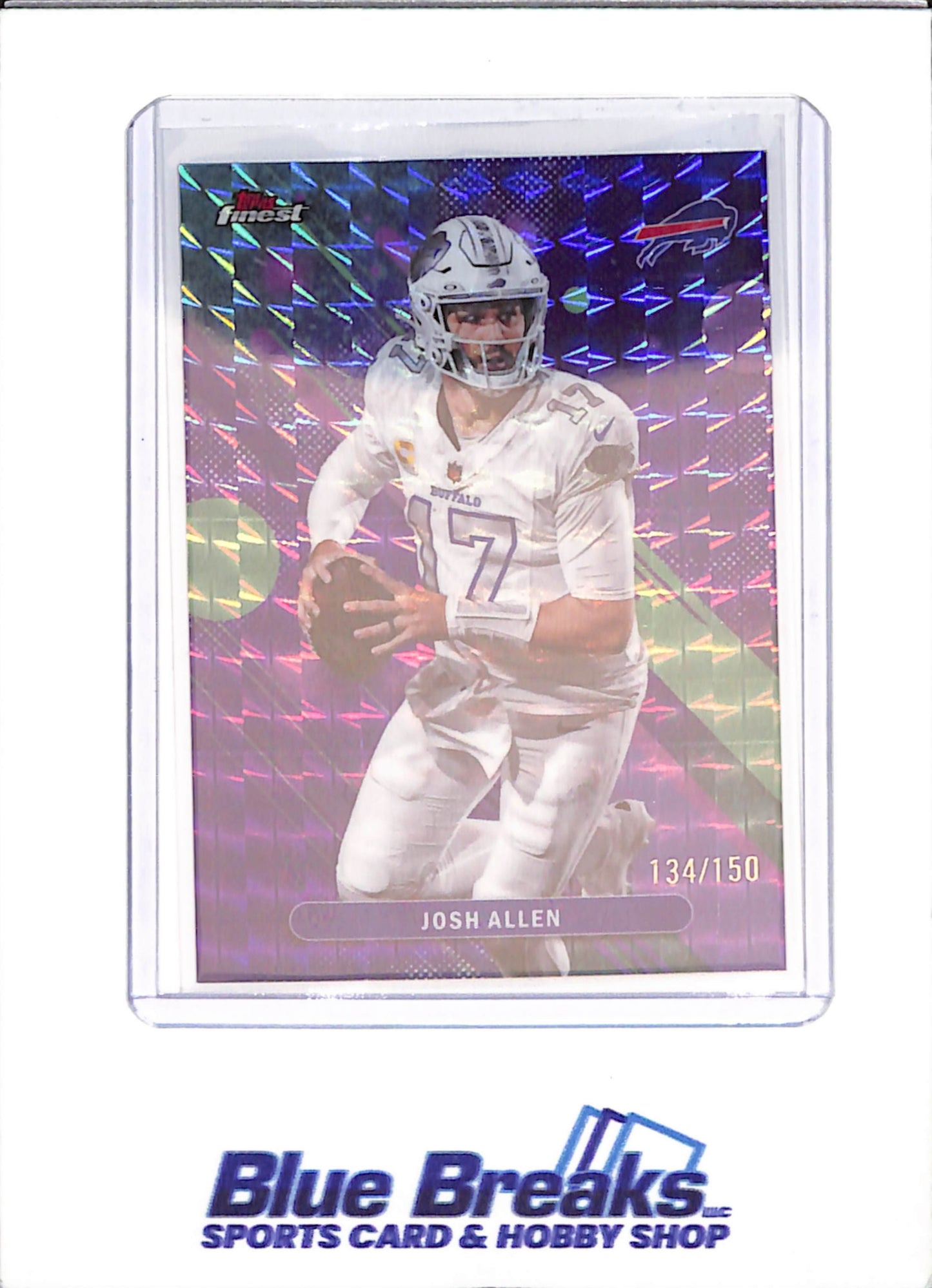 2025 Topps Finest - Josh Allen - Purple Geometric - 134/150 - Buffalo Bills - Football - #48