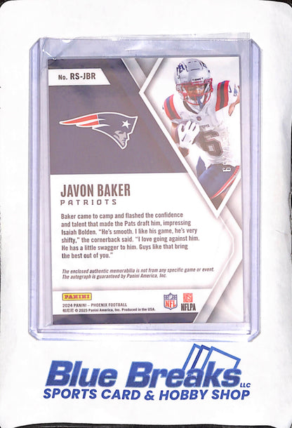 2024 Panini Phoenix - Javon Baker RPA - Autograph - Relic - RC - 159/299 - New England Patriots - Football - #RS-JBR
