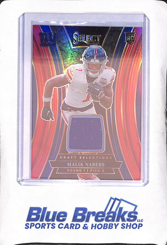 2024 Panini Select - Malik Nabers - Draft Selections Relic RC - New York Giants - Football - #DSM-MNS