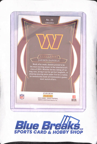 2024 Panini Select - Jayden Daniels - Black & Red Shock Concourse RC - Washington Commanders - Football - #26