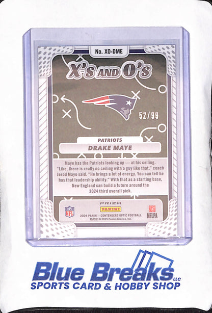 2024 Contenders Optic - Drake Maye - X's and O's RC - 52/99 - New England Patriots - Football - #XO-DME