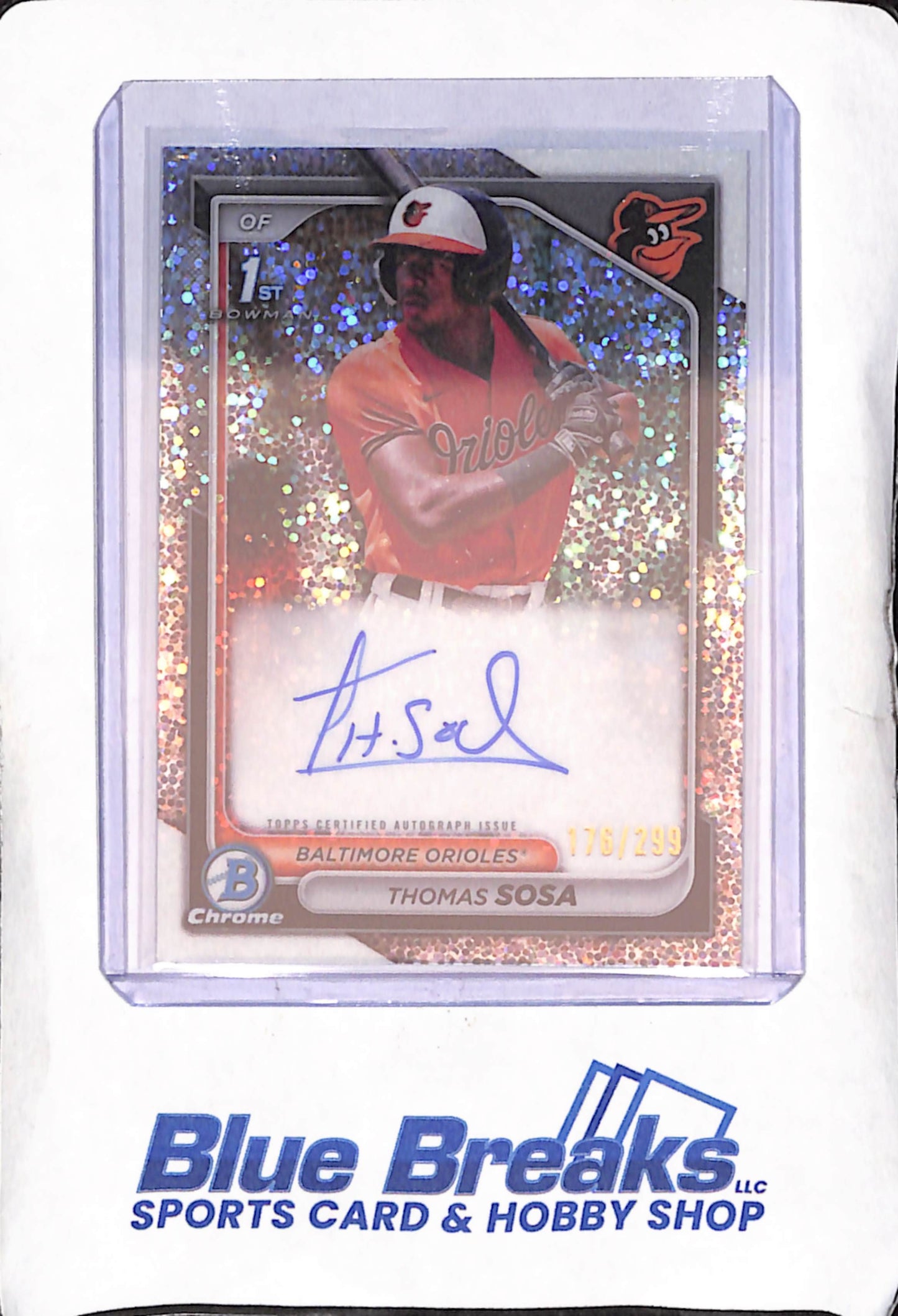 2024 Bowman - Thomas Sosa - Bowman 1st Speckle Refractor Autograph - 176/299 - Baltimore Orioles - Baseball - #CPA-TS